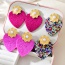 Fashion Color Alloy Flower Pearl Love Rice Bead Stud Earrings