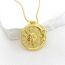 Fashion Gold Gold Plated Copper Sun And Moon Round Pendant