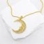 Fashion Gold Gold Plated Copper Moon Pendant