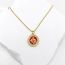 Fashion 7# Copper Diamond Oil Dripping Totem Round Necklace