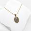 Fashion Gold Gold Plated Copper Figure Relief Oval Pendant