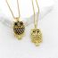 Fashion Gold Gold Plated Copper Owl Necklace With Zirconium