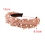 Fashion Leather Pink Fabric Pearl Knotted Wide-brimmed Headband