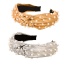 Fashion Silver Pu Pearl Knotted Wide-brimmed Headband