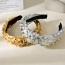 Fashion Silver Pu Pearl Knotted Wide-brimmed Headband