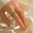 Fashion Gold Pattern Ring 1 Stainless Steel Hollow Pattern Open Ring
