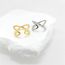 Fashion Silver Gold Plated Copper Geometric Cross Open Ring With Diamonds