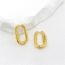 Fashion Gold Gold-plated Copper Oval Earrings