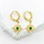 Fashion Gold Gold-plated Copper Eight-pointed Star Hoop Earrings