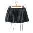Fashion Coffee Color Pu Tie Skirt