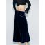 Fashion Blue Velvet Pleated Skirt