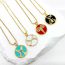 Fashion Gemini Copper Set With Diamond Oil Constellation Necklace
