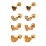 Fashion Golden 4 Titanium Steel Inlaid Zirconium Love Beads Stud Earrings