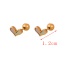 Fashion Golden 4 Titanium Steel Inlaid Zirconium Love Beads Stud Earrings