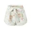 Fashion White Polyester Printed Lace-up Shorts