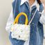 Fashion Gray Handbag + Pearl Chain Woven Wool Pleated Pearl Beaded Crossbody Bag