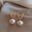 Fashion Gold Alloy Diamond Pearl Earrings