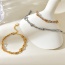 Fashion Silver Titanium Steel Multi-strand Chain Twist Bead Bracelet