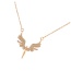 Fashion Gold Titanium Steel Inlaid Zirconium Wings Pendant Necklace