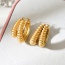 Fashion Gold Titanium Steel Spiral Earrings