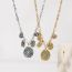 Fashion White King Alloy Turquoise Star Moon Sun Flower Necklace