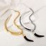 Fashion White King Alloy Spliced Horn Necklace