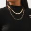 Fashion Gun Black Metal Geometric Snake Bone Chain Double Layer Necklace