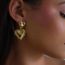 Fashion Gold + White K Alloy Glossy Love Earrings