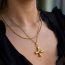 Fashion Brown Alloy Geometric Cross Necklace