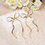 Fashion 2mm Bow Blade Chain Earrings-steel color Stainless Steel Bow Earrings