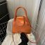 Fashion Orange Pu Glossy Large-capacity Crossbody Bag