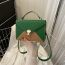 Fashion Khaki Pu Contrasting Color Envelope Cross-body Bag