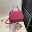 Fashion Rose Pink Pu Flap Crossbody Bag