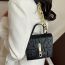 Fashion Black Pu Embossed Flap Crossbody Bag