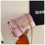 Fashion Pink Pu Glossy Flap Crossbody Bag
