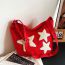 Fashion Red Nylon Five-pointed Star Large Capacity Crossbody Bag