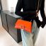 Fashion Orange Pu Lock Flap Crossbody Bag