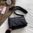 Fashion Black Cotton Diamond Large Capacity Crossbody Bag