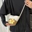 Fashion Khaki With Pendant In Black Woven Large Capacity Crossbody Bag