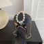 Fashion Black Pearl Beaded Acrylic Shell Clip Crossbody Bag