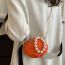 Fashion Orange Pearl Beaded Acrylic Shell Clip Crossbody Bag