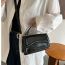 Fashion Black Pu Glossy Flap Crossbody Bag