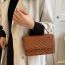 Fashion Brown Pu Embossed Flap Crossbody Bag