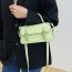 Fashion Green Pu Belt Buckle Flap Crossbody Bag