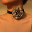 Fashion Color Fabric Diamond-encrusted Three-dimensional Camellia Necklace
