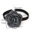 Fashion X-554-black Fabric Diamond-encrusted Three-dimensional Camellia Necklace