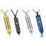 Fashion Blue With Chain (3.0*55cm) Titanium Steel Cross Bullet Necklace For Men