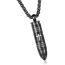 Fashion Black With Chain (3.0*55cm) Titanium Steel Cross Bullet Necklace For Men