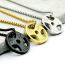 Fashion Golden Pendant + Chain (2.5*60cm) Titanium Steel Barbell Mens Necklace