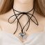 Fashion Silver Metal Love Wax Thread Necklace
